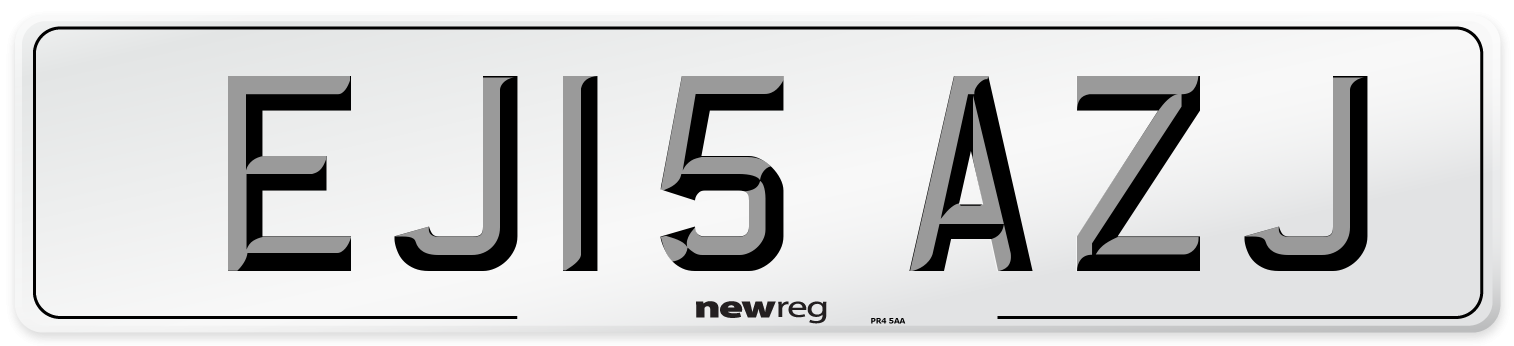 EJ15 AZJ Number Plate from New Reg